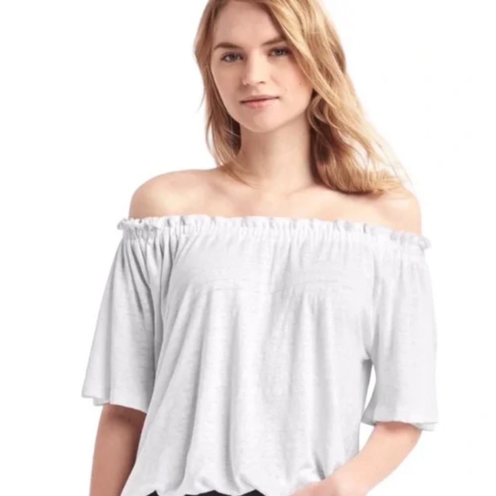 Flowy white off the shoulder shirt
